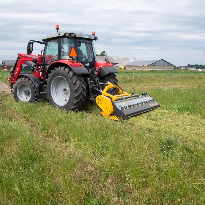 Cutting tough grass with a heavy duty flail mower