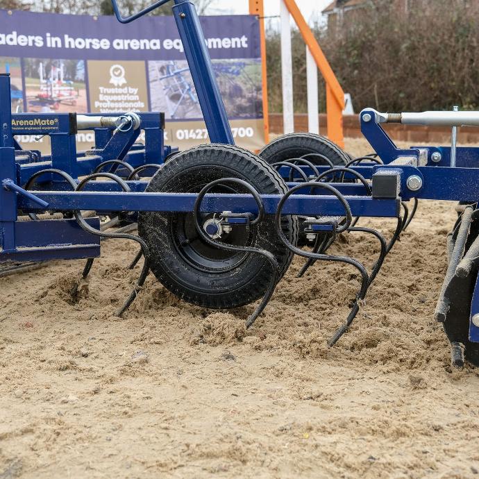 Close up of ArenaMate® harrow tines for riding surfaces